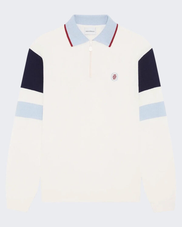 Drole De Monsieur Men’s Miroir Color Block Polo White