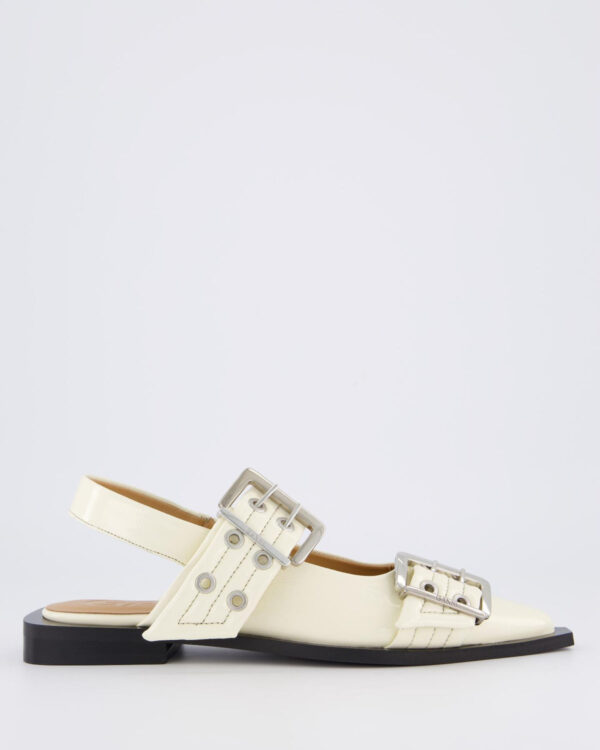 Women’s Chunky Buckle Ballerina White
