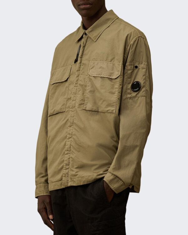 Men’s Lens Zipped Overshirt Brown