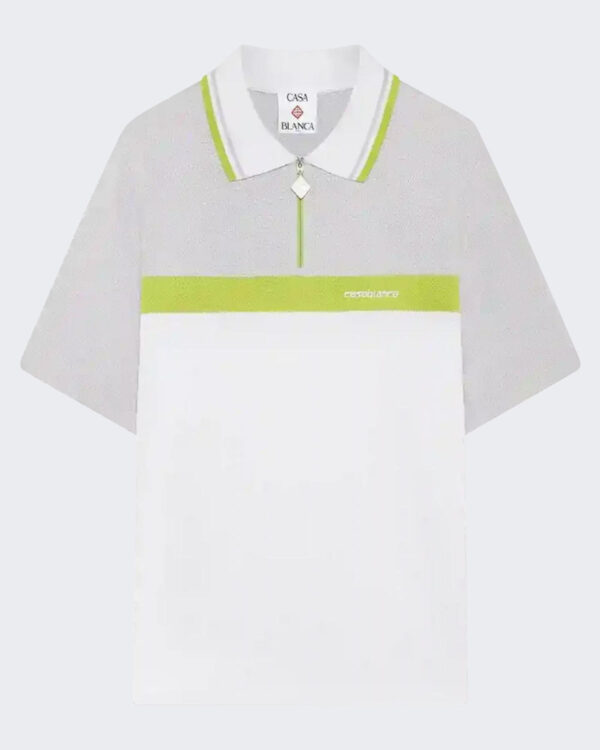 Casablanca Men’s Quarter Zip Polo White/Grey