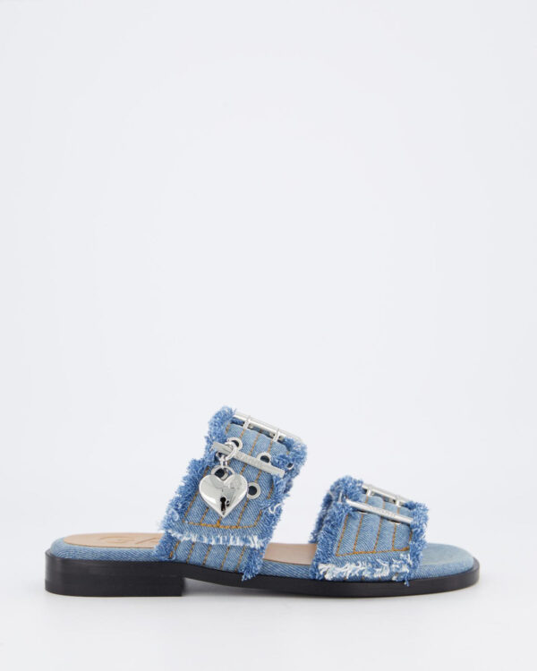 Women’s Buckle Two-Strap Slipper Blue
