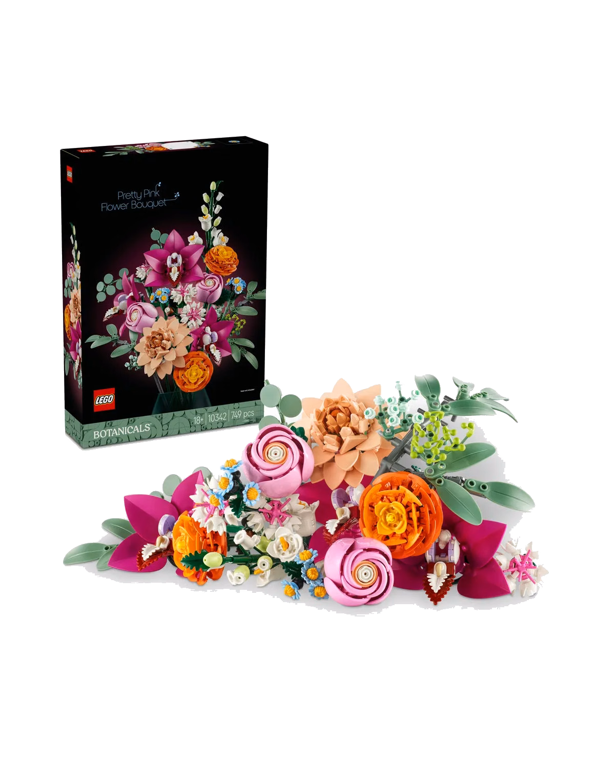 LEGO® Botanicals Pretty Pink Flower Bouquet Decor Set 10342 - 1