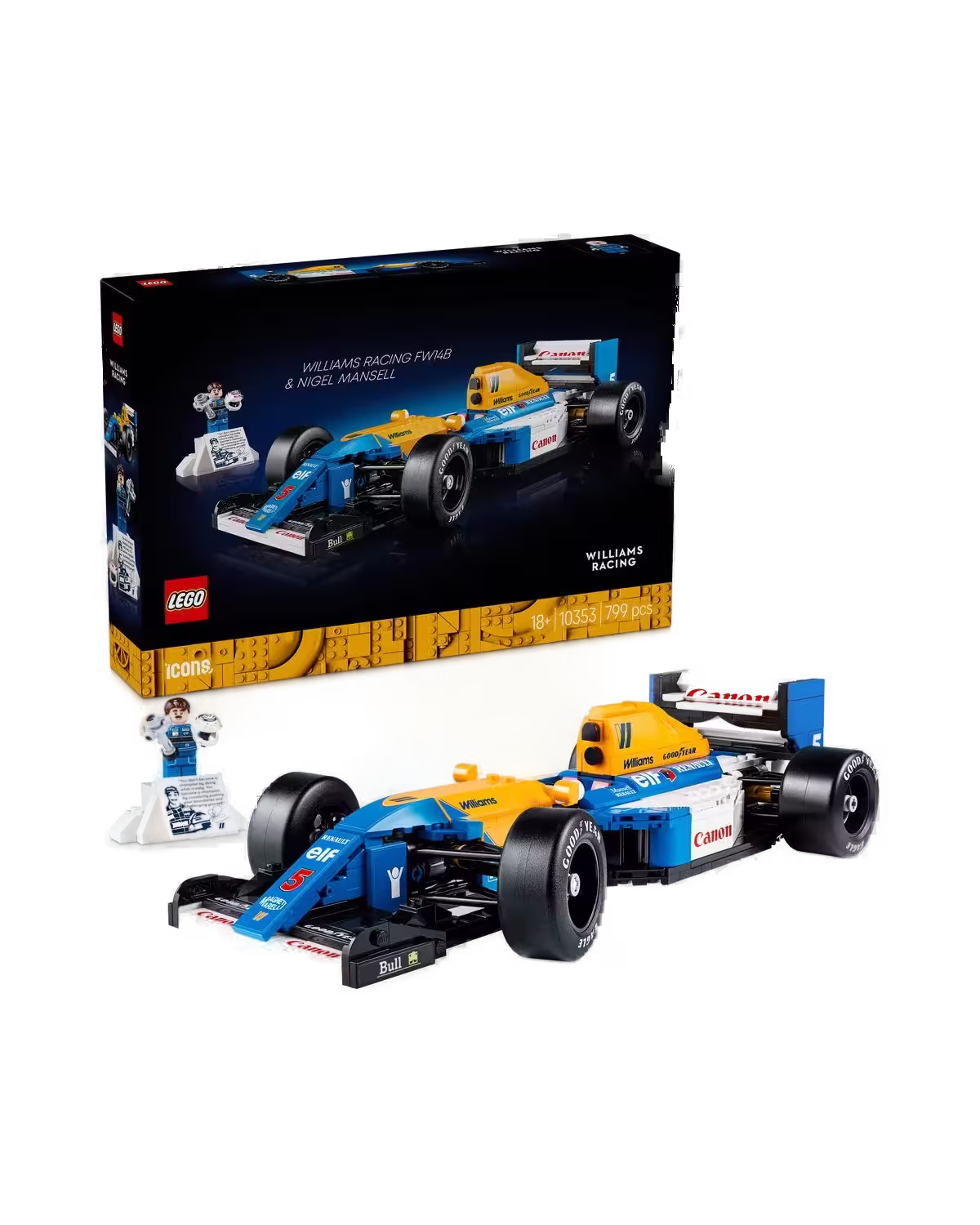 LEGO Icons 10353 Williams Racing FW14B & Nigel Mansell Set - afbeelding A