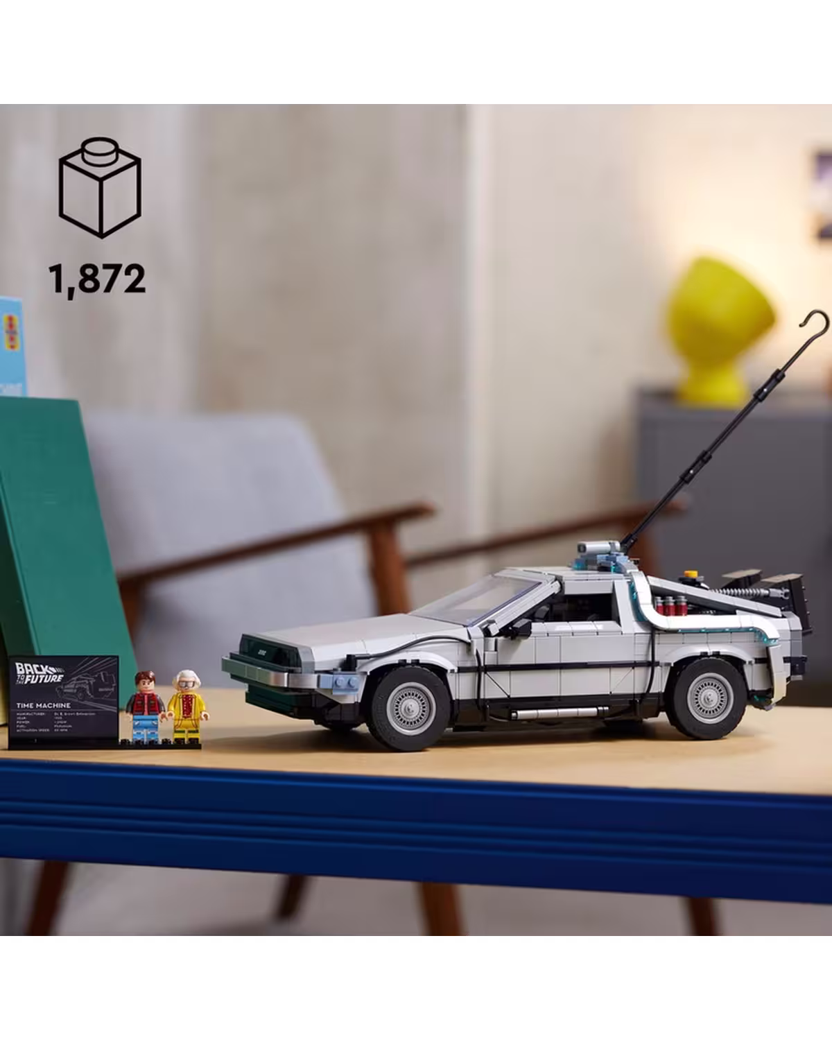 LEGO Icons 10300 Back to the Future Time Machine DeLorean Set for Adults view 3