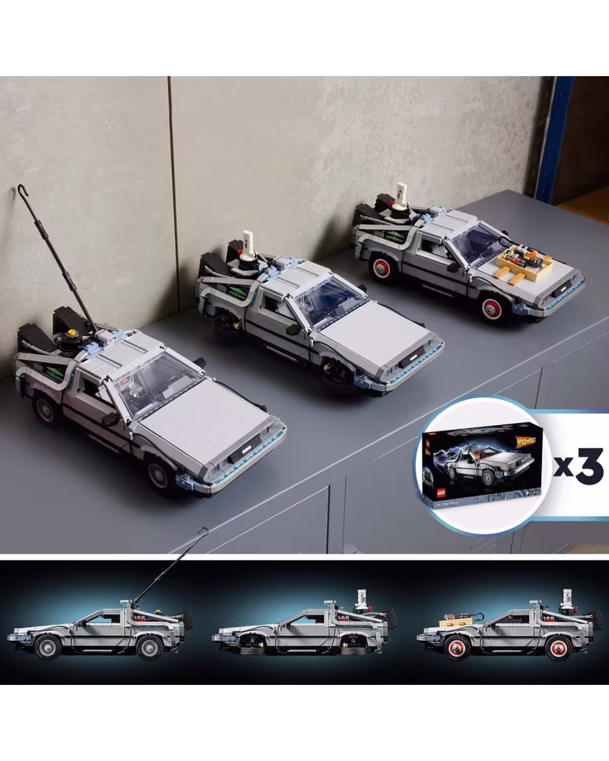 LEGO Icons 10300 Back to the Future Time Machine DeLorean Set for Adults view 6