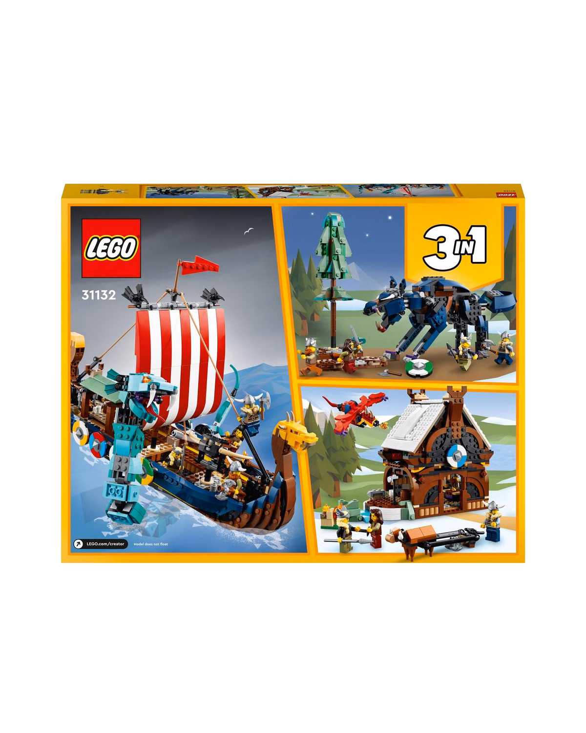 LEGO® 31132 Creator 3in1 Viking Ship and Midgard Serpent Set - 2