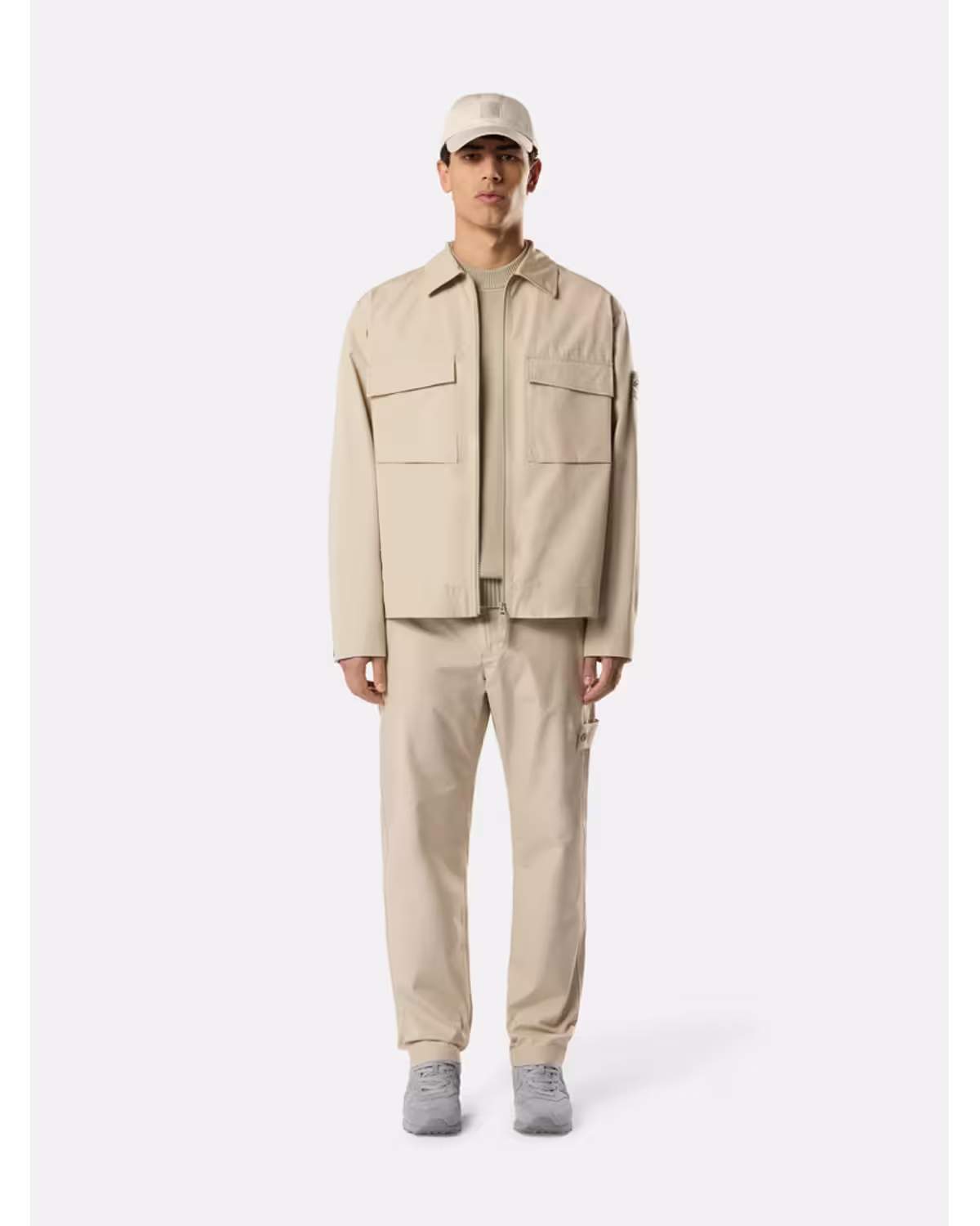 Stone Island Ghost Beige Zip Shirt Jacket – view 3