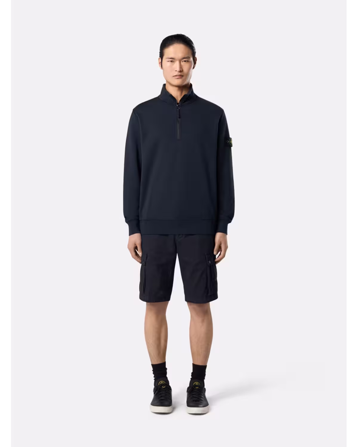 Stone Island Navy Half-Zip Sweatshirt – view 2